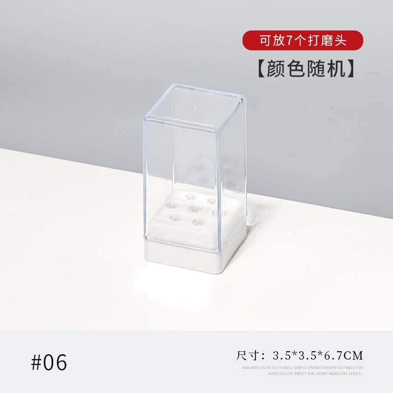 Transparent 48holes Nail Drill Bits Storage Box Empty Clear Box Nail Drill Display Stand Manicure Accessoy Tools: MULTI