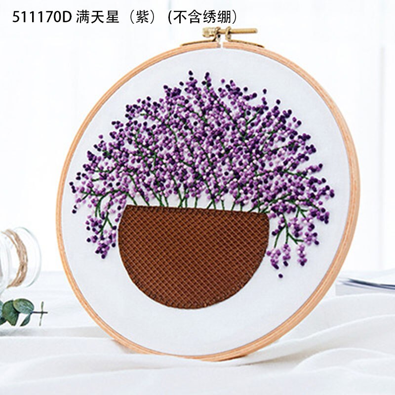 Gypsophile modèles Kits de broderie plante bricolage broderie matériaux paquet cerceau bordado décoration peintures couture fournitures: 511170D