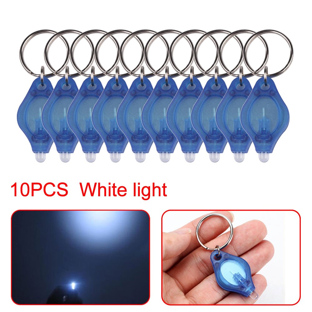 10 stücke Mini Helle LED Taschenlampe Licht Lampe Mikro Licht Keychain quetschen Licht Schlüssel Ring Camping Lanterna Notfall Licht: Blau