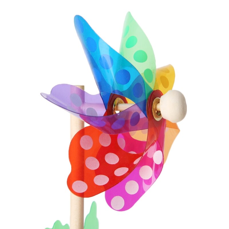 Windmühle Spielzeug freundlicher freundlicher Garten Dekoration 7 Blätter Bunte Freien Spinner