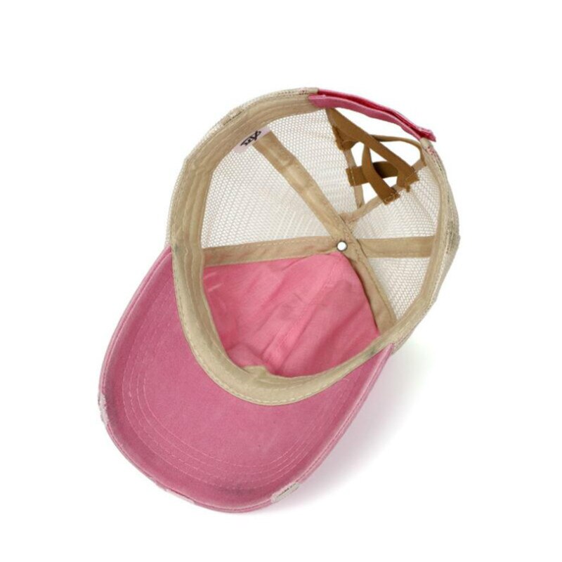 rose distress mesh baseball cap hip hop outdoor sports summer women cap embroidery flower snapback hat cap curved cap