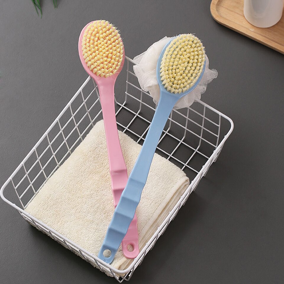 Back Body Bath Brush Shower Sponge Scrubber Brushes With Handle Exfoliating Scrub Skin Massager Exfoliation Bathroom Brush