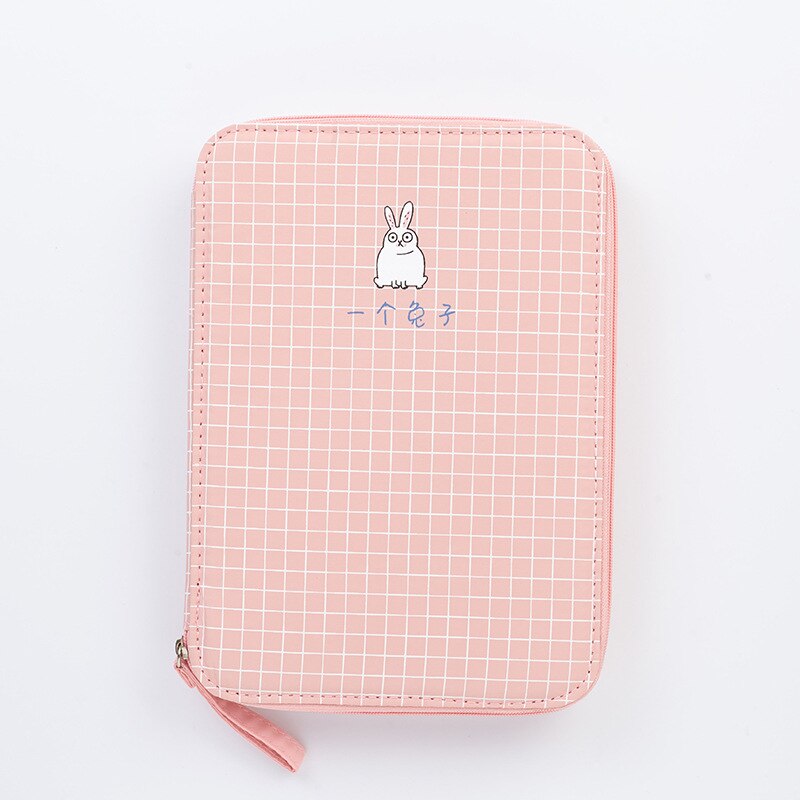 Kawaii Coreano de gran capacidad, fundas multifunción para lápices, Color de macarrón, útiles escolares, bolígrafos, Pad, bolsa de almacenamiento para teléfono, suministros: Rabbit