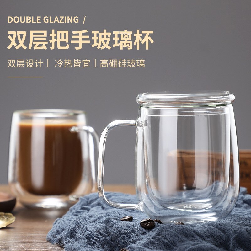 Heat Resistant Double Wall Tea Glass Cup Beer Coffee Cup Set Handmade Healthy Beverage Glasses Transparent Drink