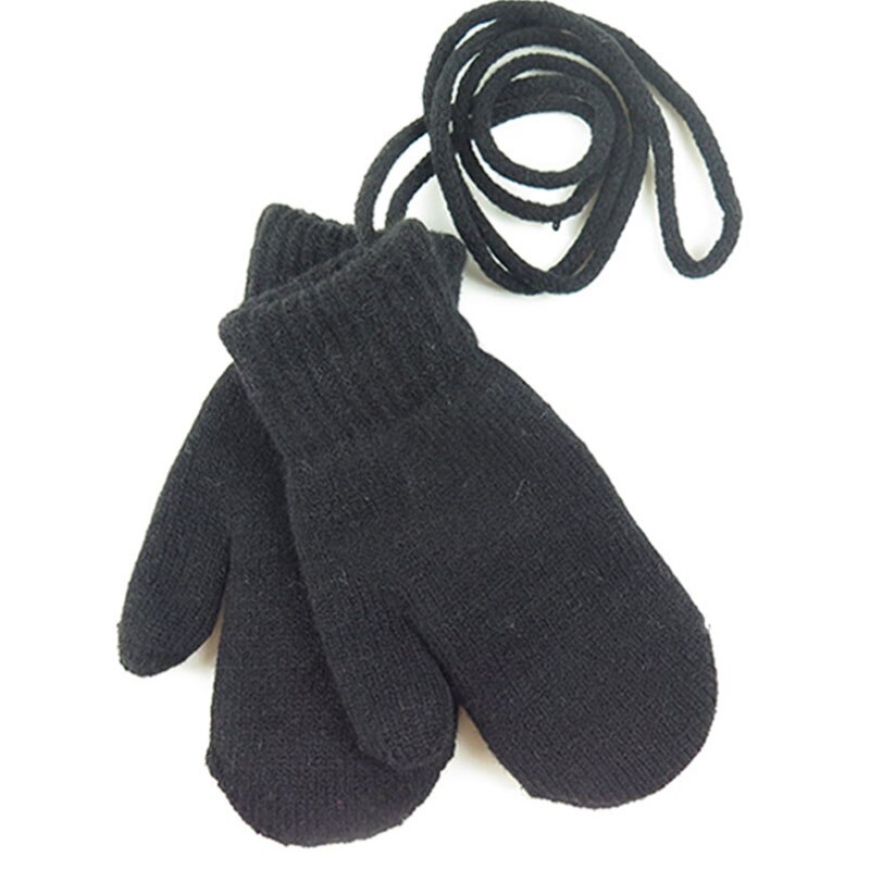 Kinderwinter dikke gebreide kasjmier dubbele lagen warme handschoenen voor kinderen schattige handschoenen met lange vingers wanten