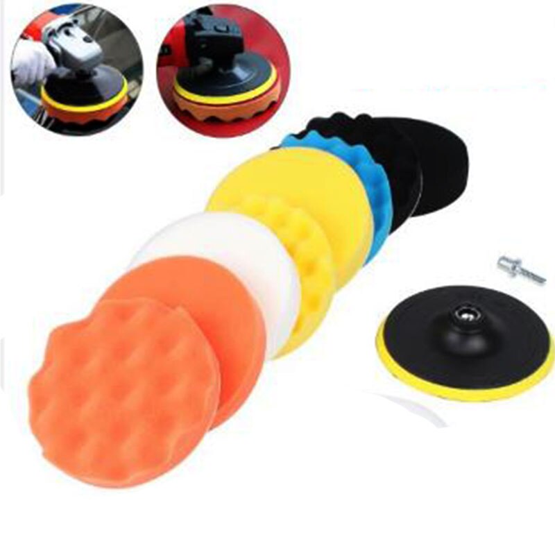 Esponja de pulido de belleza para coche, kit de encerado de 3 pulgadas, 80mm, 19 unidades