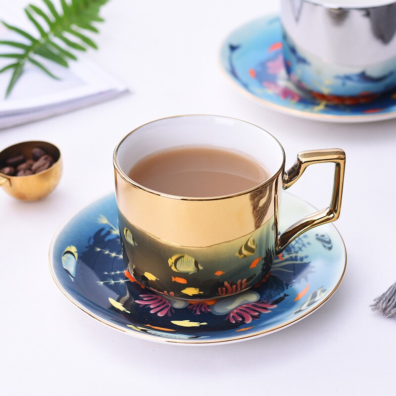 Pferdetasse Mit Schmetterling - Handgefertigte Teetasse Mit Untertasse