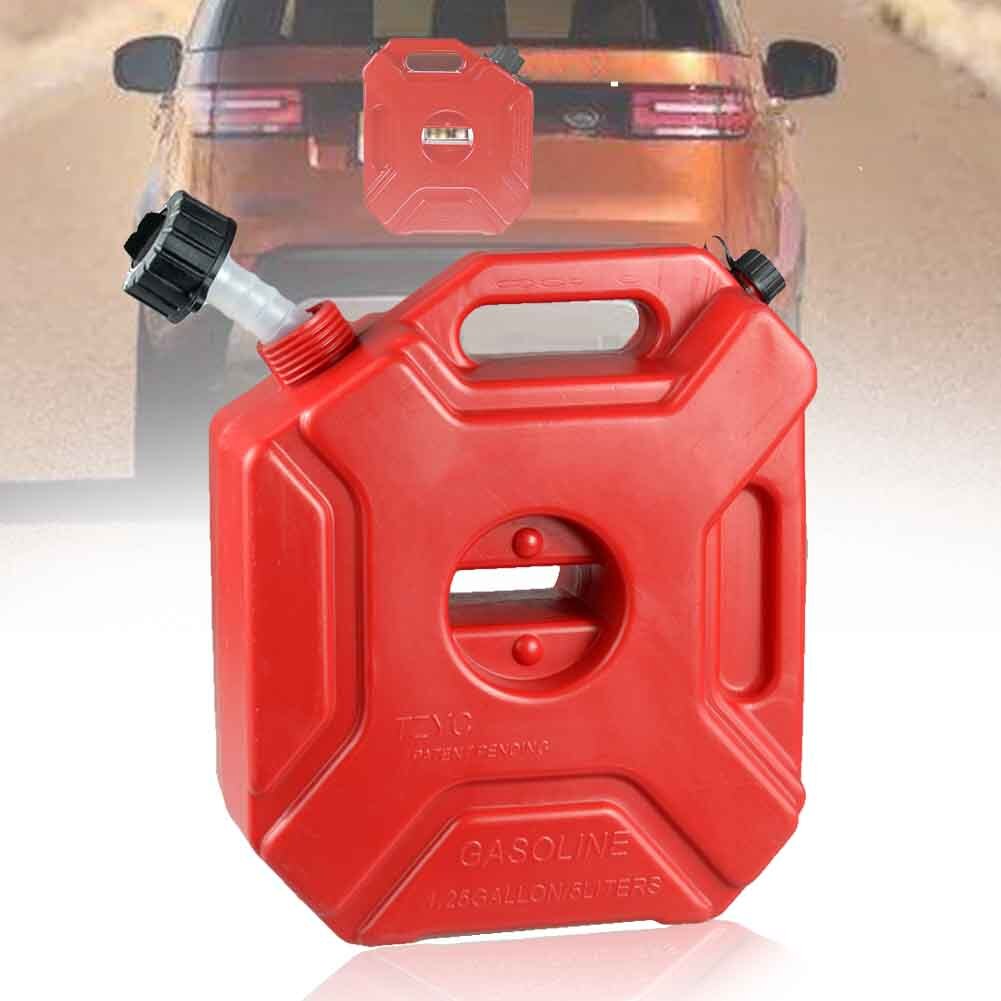 5L UTV Fuel Tank Gas Container Car Anti Static Jerry Can Motorcycle Backup Plastic With Mount Petrol ATV Portable Red