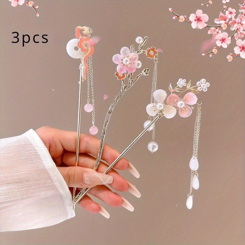 Accesorio para el cabello de estilo chino romántico, joyería de aleación, aguja para el cabello para mujer, adecuado para uso diario, , horquilla de para niñas, 1 ud.