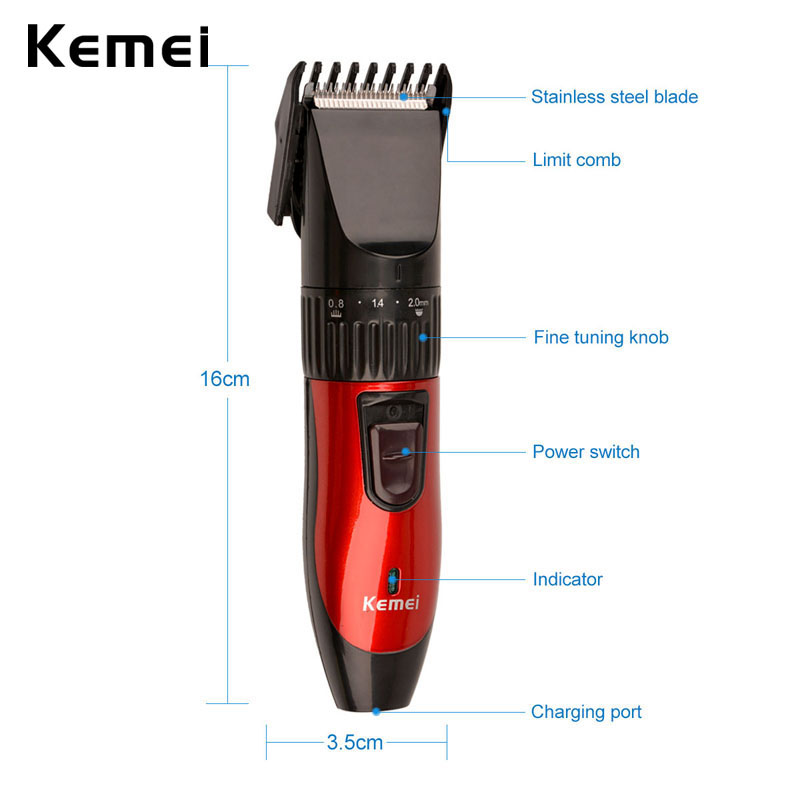 Kemei Man Elektrische Baard Haartrimmers Elektrische Tondeuse Oplaadbare Professionele Snijmachine Kapsel Styling Tools 38