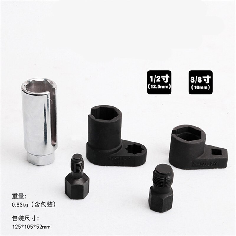 5pcs Oxygen Sensor Socket Wrench Thread Chaser Tool Kit Fit for All Auto O2 Socket Removal Installation Install Offset Vacuum
