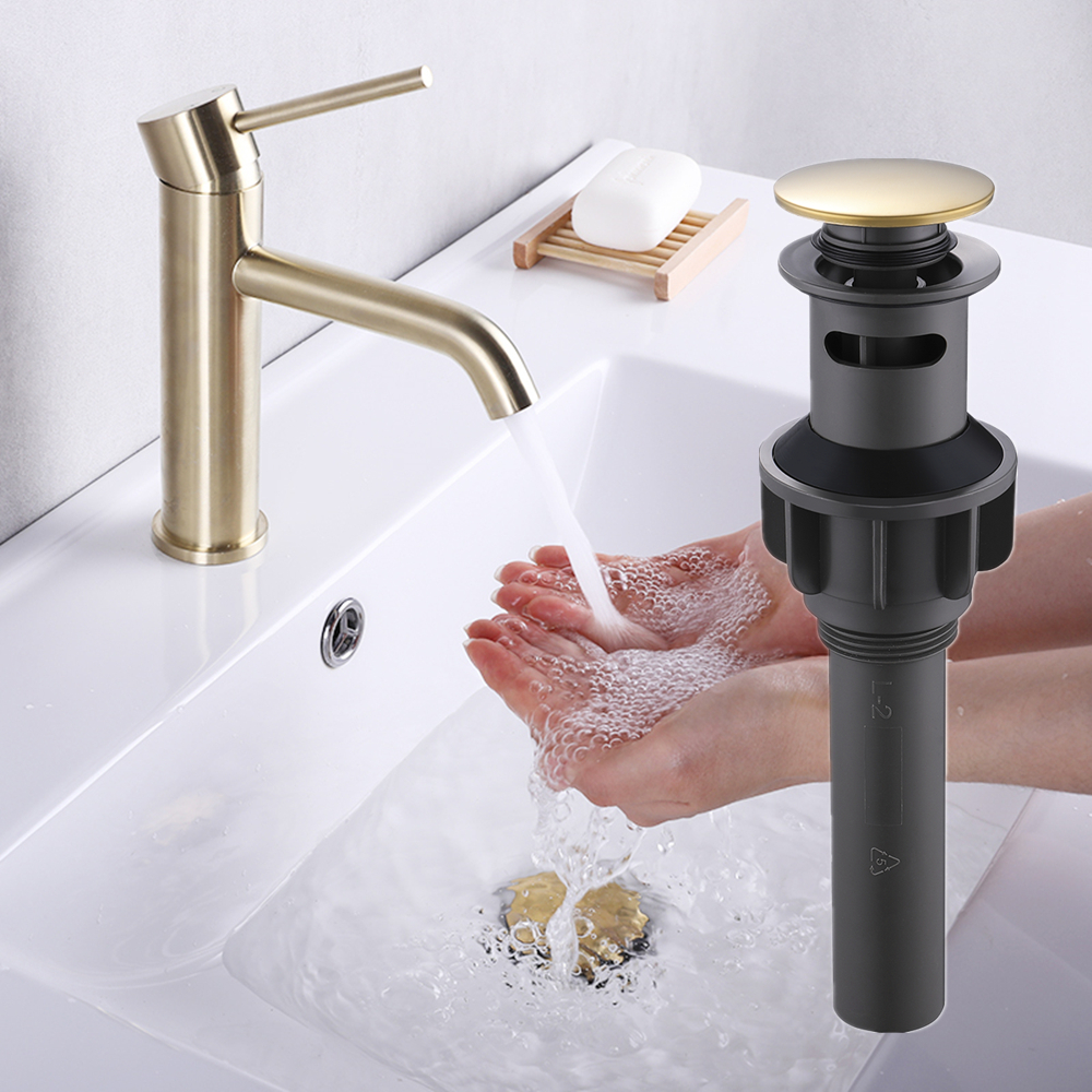 Pop Up Afvoer Met Overloop Goud Wastafel Spoelbak ... – Grandado