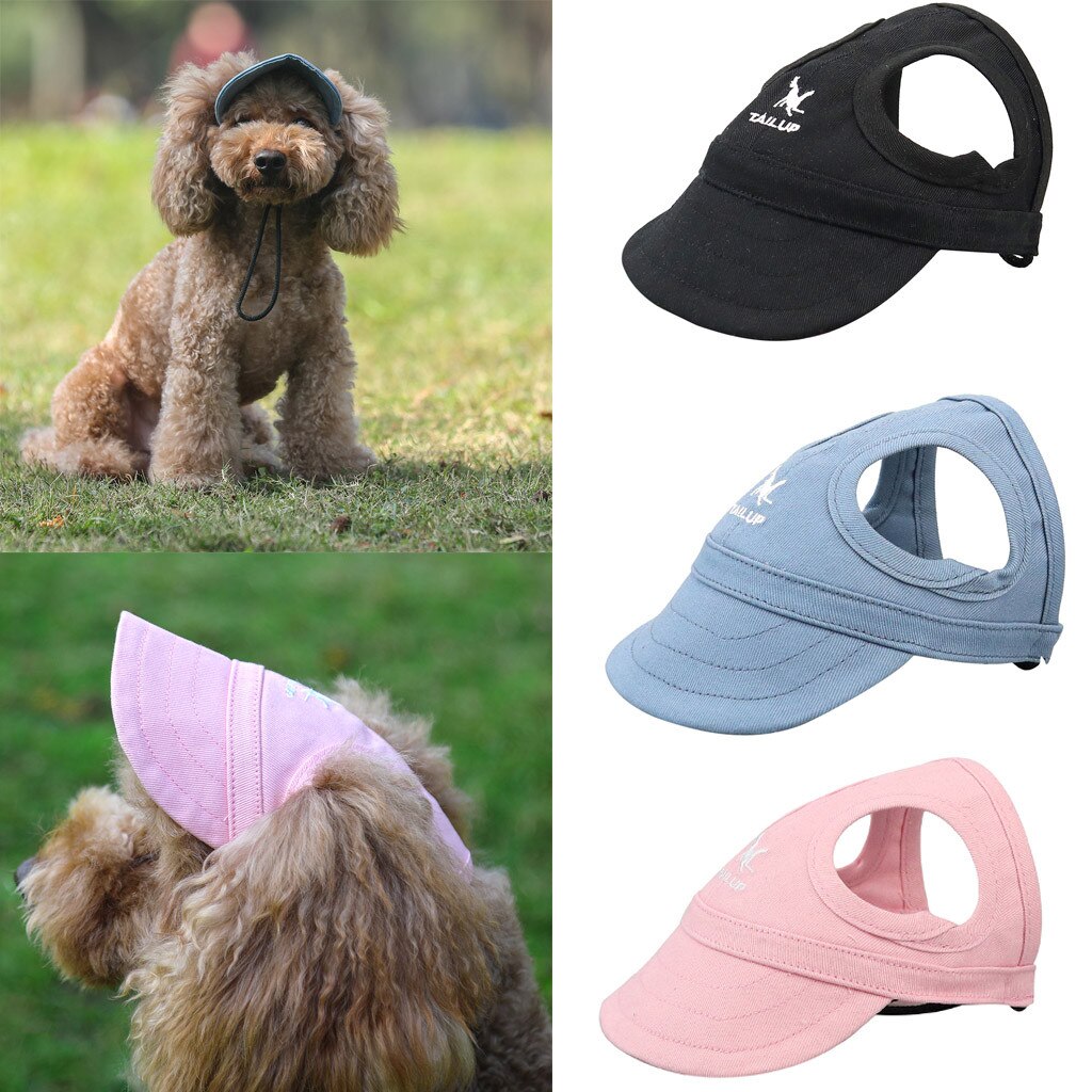 Pet Hoed Met Oor Gaten Hond Sport Baseball Voor Zon Bescherming Roze Ademende Zomer Zonnehoed Doek Mesh Canvas Hoed