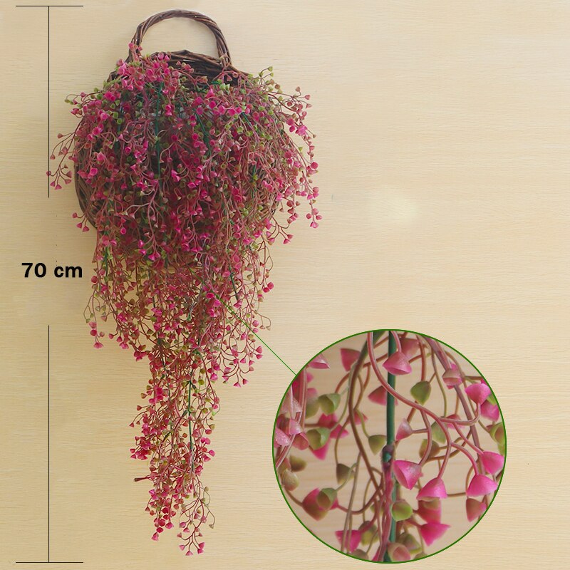 2PCS Artificial Hanging Plants Gypsophila 120CM PP Plant Greenery Green Leafs wall decor bathroom accessories: SMTJZL003
