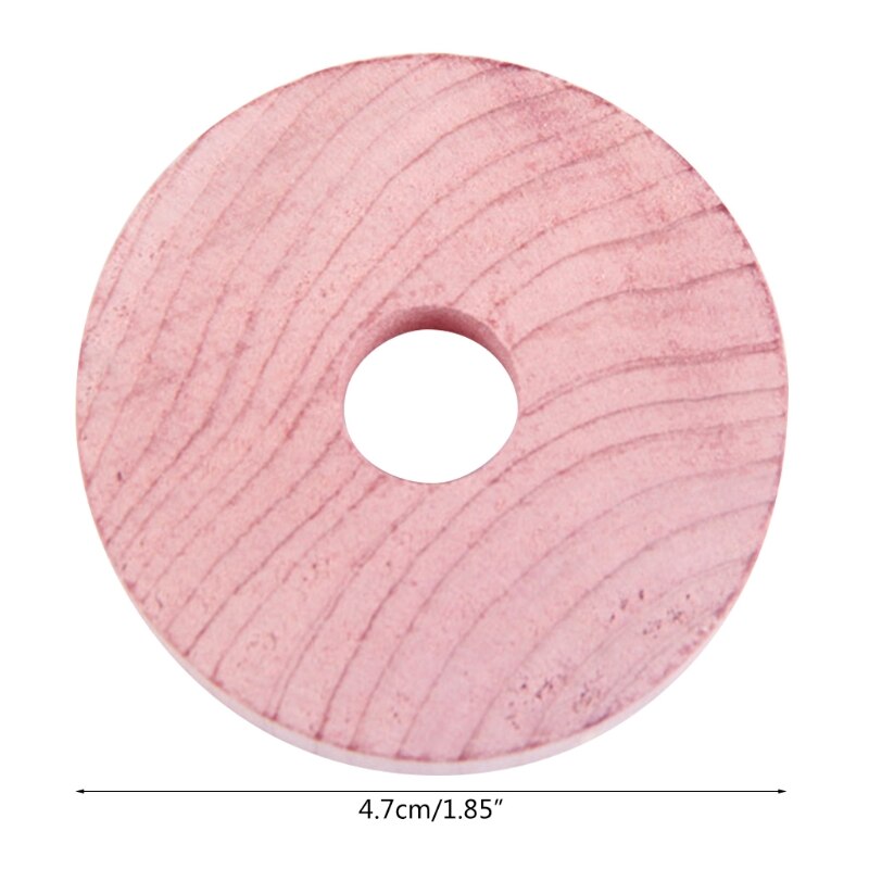 12Pcs Cederhout Blok Ronde Ring Garderobe Natuurlijke Muggenspray Motbestendig N1HA