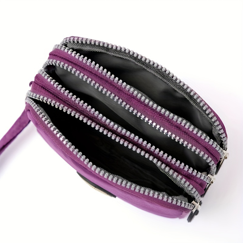 Dreischichtige kurze Handytasche mit Reißverschluss, modische Hand-Make-up-Damentasche, tragbare, wasserdichte, mehrschichtige Taschentasche