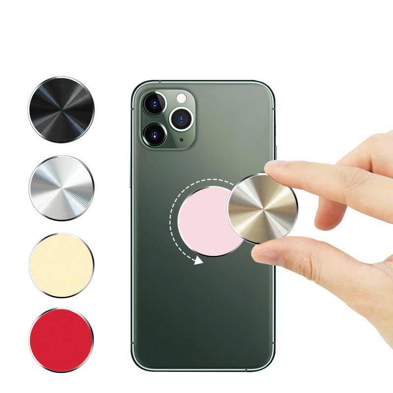 Adhesivo para iphone, placa de Metal, disco, hoja de hierro, soporte magnético para teléfono móvil, accesorios para coche, soporte magnético para teléfono, novedad de