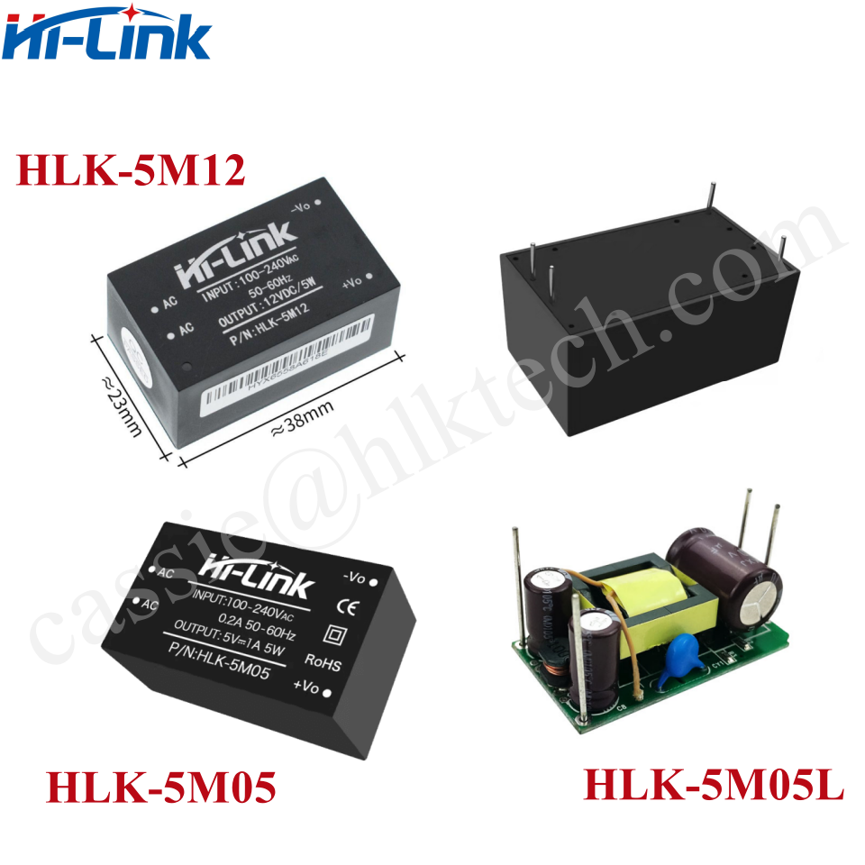 Hlk -5 m 05b 5 m 03 5 m 05 5 m 09 5 m 12 5 m 24 hei- link 110v 220v til 3.3v 5v 9v 12v 24v ce standard acdc-strømomformermodul hlk -5 m 05