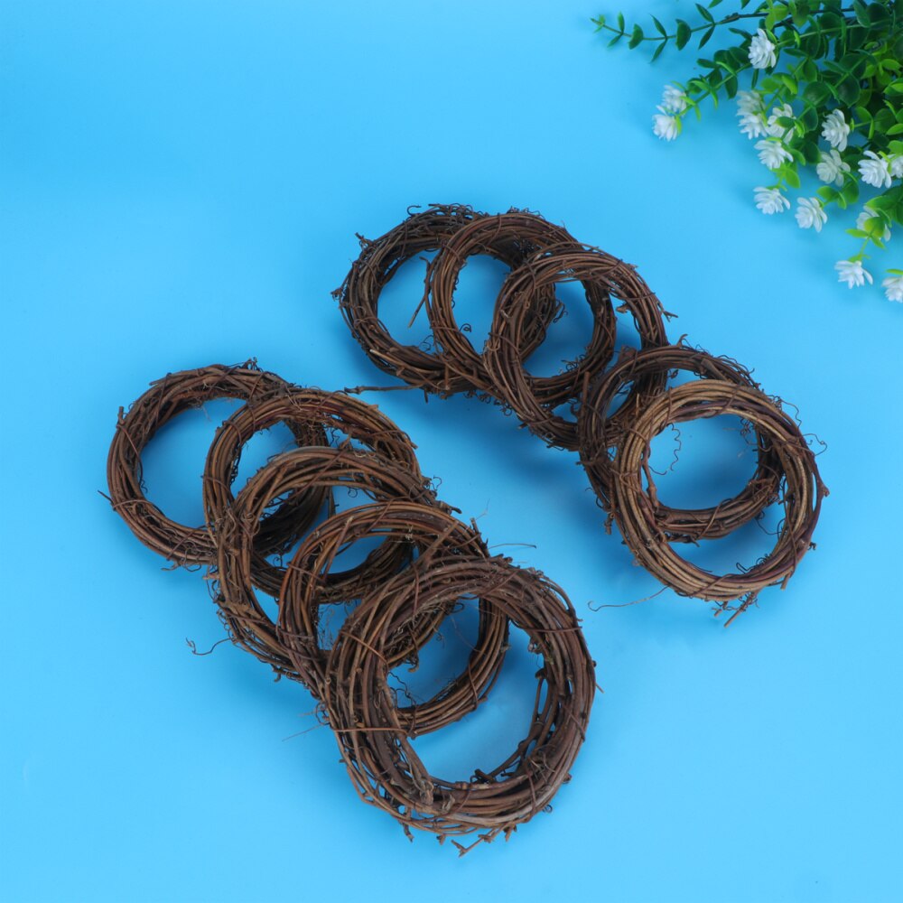 10 pièces 8CM inachevé naturel séché anneau de rotin américain Style campagnard décorations pour intérieur maison fête bricolage décoration