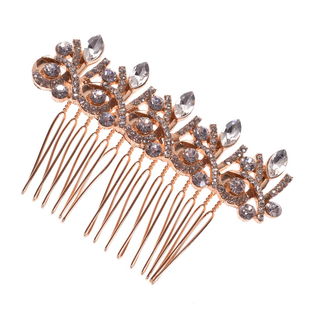 Épingle à cheveux, accessoires de mariage, Clips, cristal romantique, perle fleur, strass, diadème, couronne de mariée, peigne: silver gold