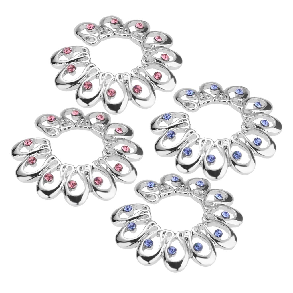1 paar strass-kristall-dekorations-edelstahl-hohlblumen-Clip-an-nippelringe, verstellbare größe