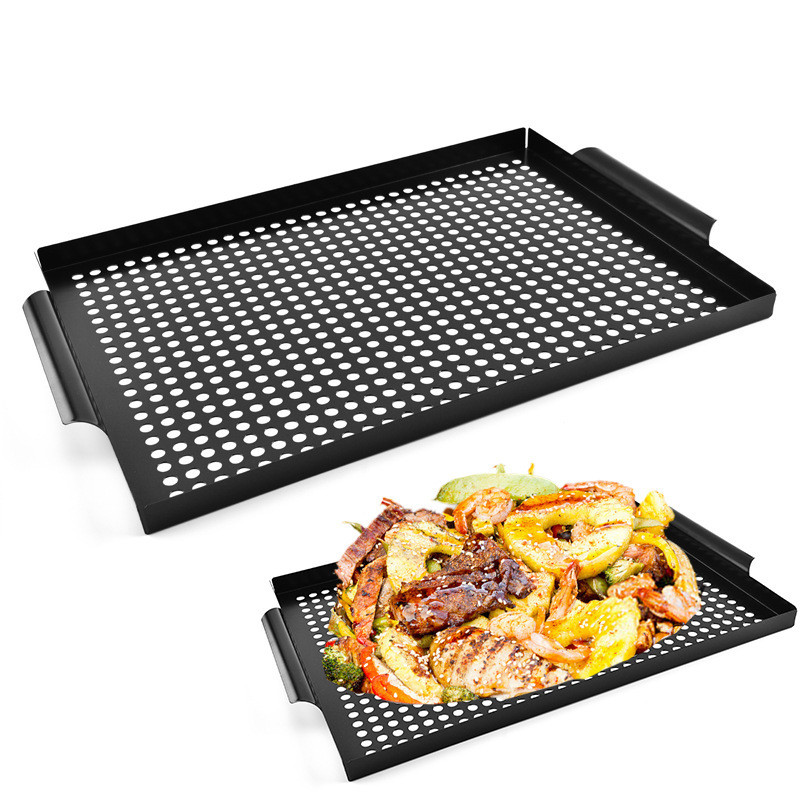 Koreansk bbq-panna stekpanna nonstick utomhus bbq-panna teppanyaki köksredskap återanvändbar kokplatta för festgrillverktyg