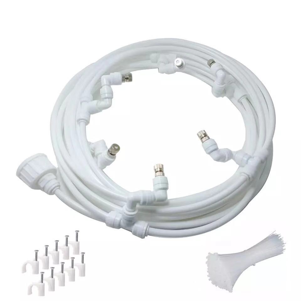 Smart Fog Machine 9M(30FT) Atomized Spray System Misting System for Greenhouse, Plants Terrarium Reptiles Garden 360 Adjustable: 9M (30FT)  White