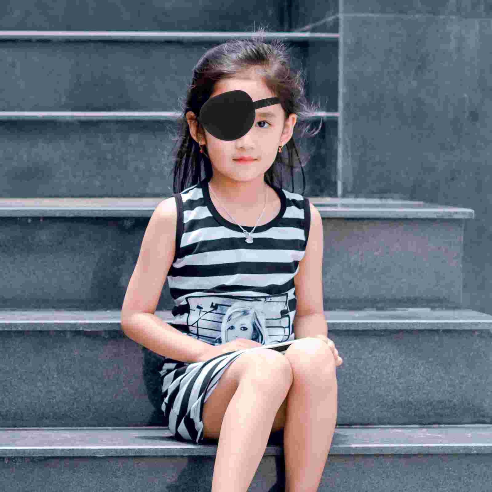 4Pcs Cover Lazy Eye-patch Pirate Cosplay Costume Amblyopia Eye Patch One Eye Cover for Adult Decor