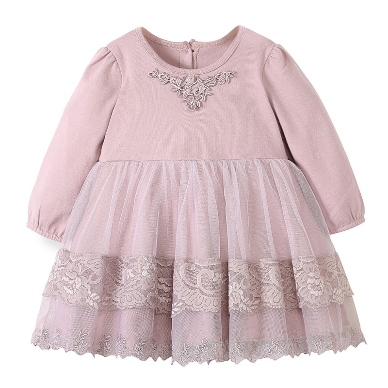 Cute Pretty Toddler Baby Girls Dress Long Sleeve Girls Lace Party Prom Tulle Dress Princess Baby Dresses