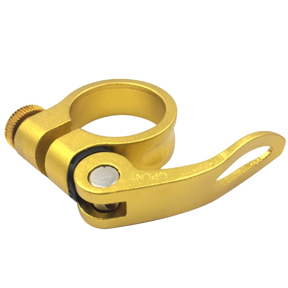 Reserve eenvoudig te installeren fiets herbruikbare duurzame zadelpenklem aluminiumlegering accessoires lichtgewicht snelspanner vervanging: Goud 31.8mm