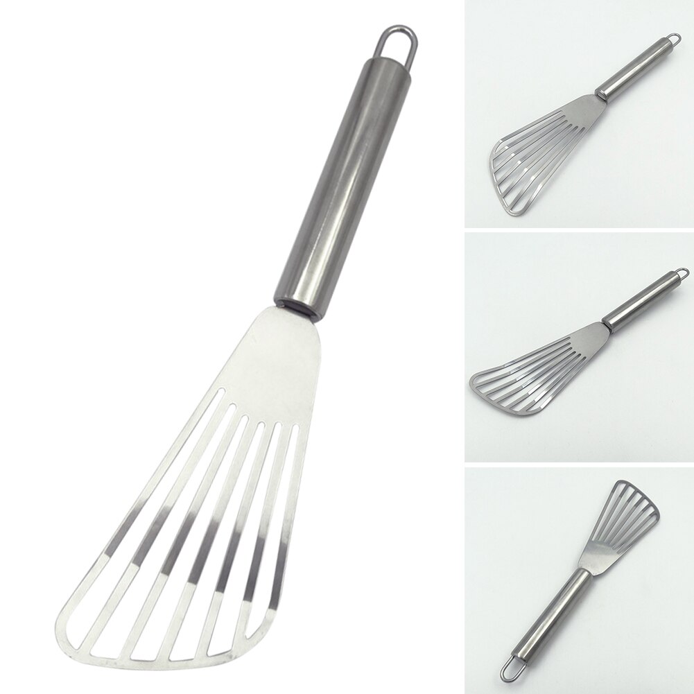 Håndholdt slikkepott rustfritt stål flerbruks slisset tynn fisk varmebestandig ikke-pinne steking grilling kokekar