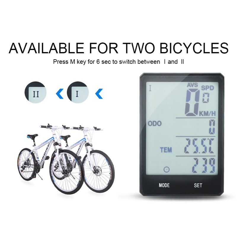 INBIKE 2.8 Inch Grote Scherm Fiets Computer Draadloze Fiets Computer Regendicht Snelheidsmeter Kilometerteller Fietsen Meetbare Stopwatch