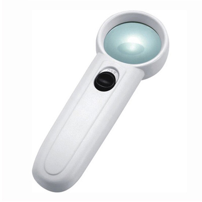 15X Handheld Glass Loupe Magnifier Magnifying Glass Portable Pocket Tool With 2 LED Light: Default Title