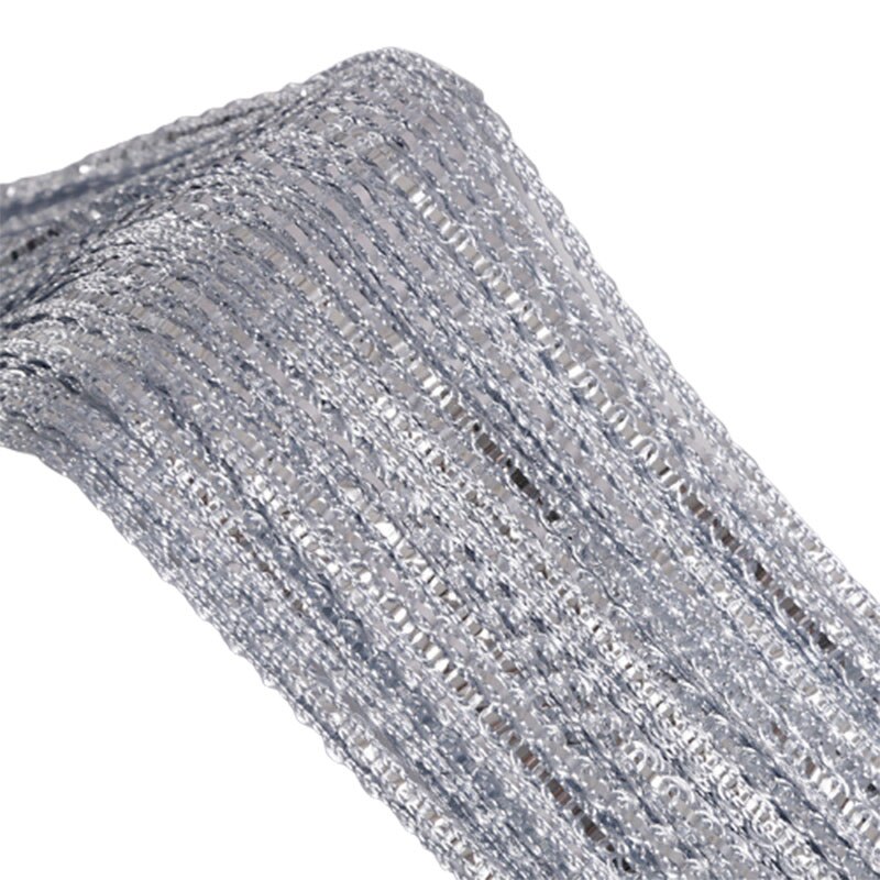 Rideau à cordes argenté avec pompon brillant, 100x200cm, diviseur de salon à la , décoration de mariage pour la maison, rideau de cuisine