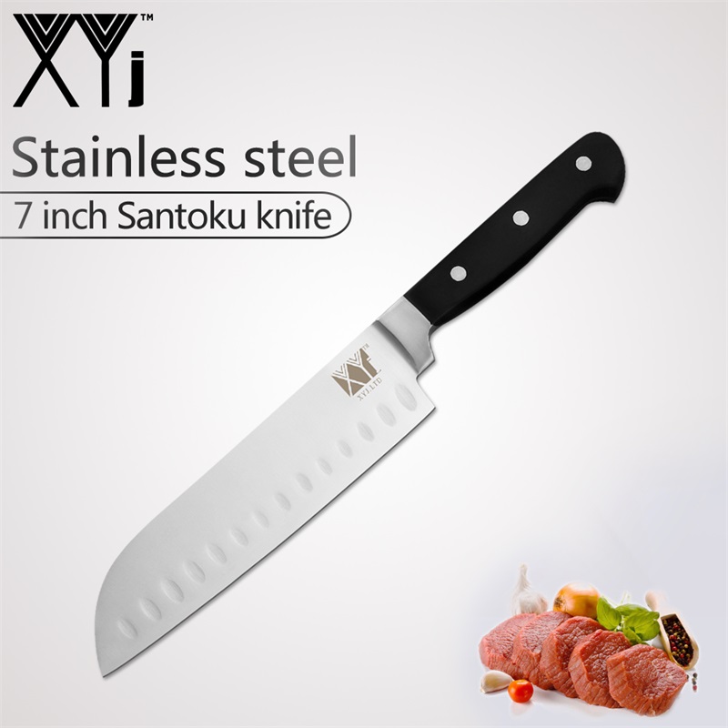 XYj Edelstahl Messer Küche Messer Werkzeuge 8 "5" 7 "3,5" Schäl Dienstprogramm Santoku Koch Schneiden brot Kochen Messer Neue: 7 Zoll Santoku Messer