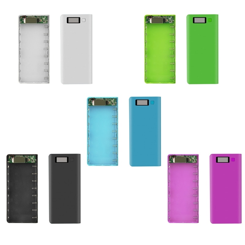 8*18650 Battery Holder Dual USB Power Bank Battery Box Mobile Phone Charger DIY Shell Case Charging Storage Case