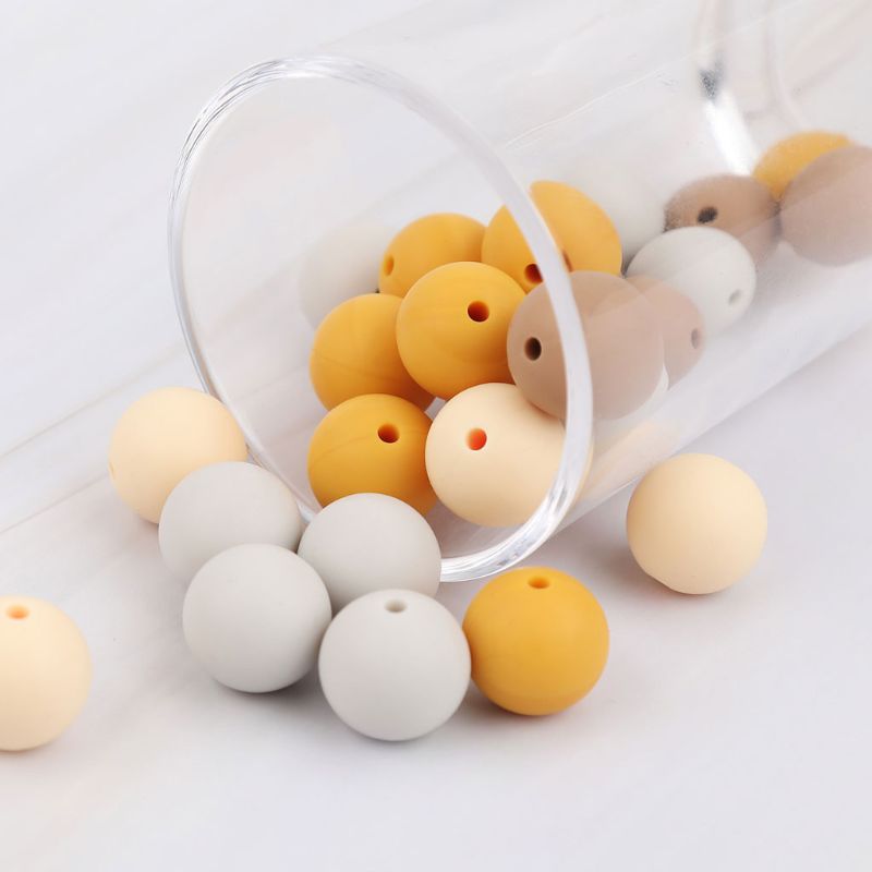 15mm 20 pièces Silicone perles bébé dentition perles bricolage à mâcher dentition pour bébé directe