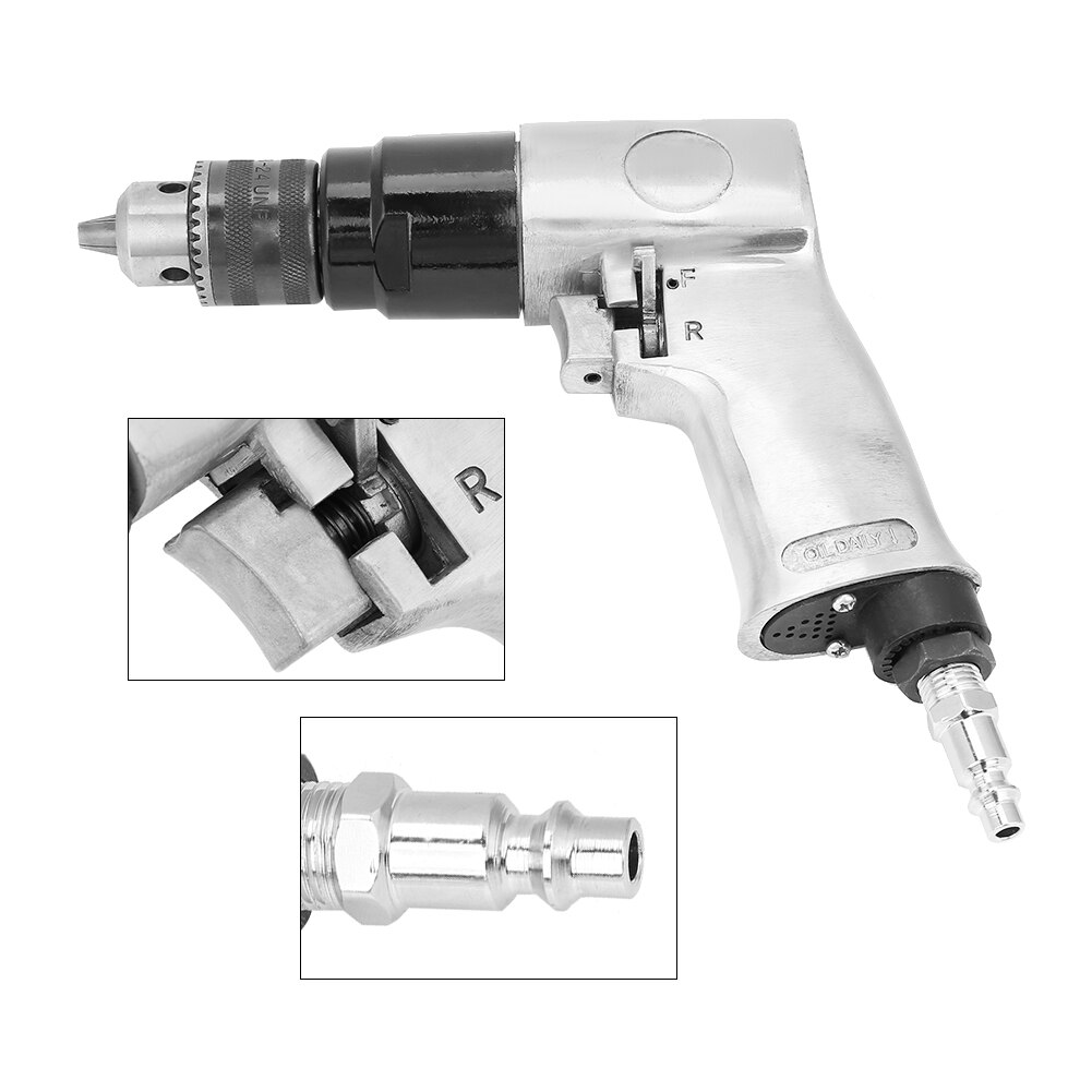 Perceuse pneumatique à grande vitesse de 3/8 pouces, 1700 tr/min, Rotation réversible, perceuse à Air pour le perçage de trous