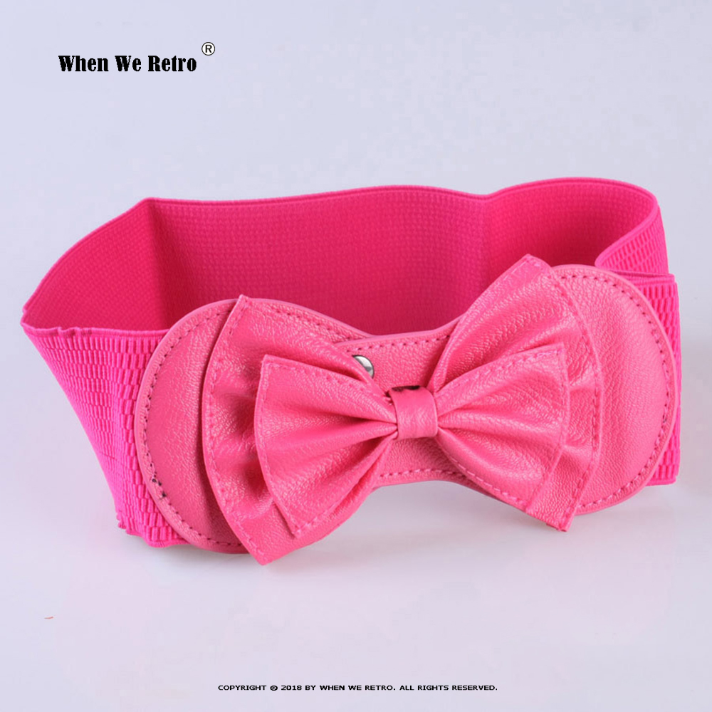 Elastic Waistband for Dress Accessories VD2626 ремень женский Women Red Black Wide Corset портупея Korean Belt with Bow