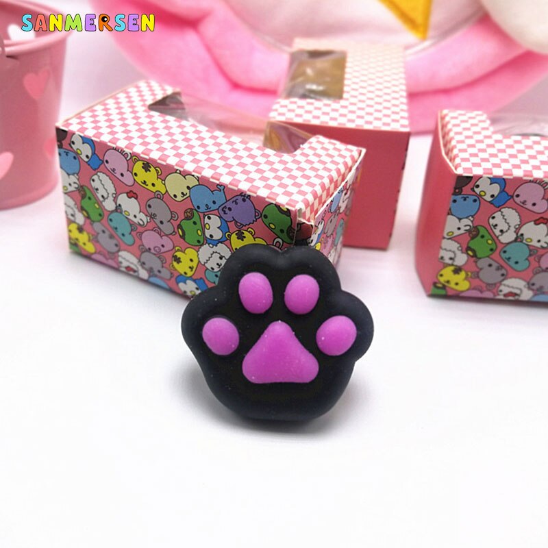 Sød mini squeeze squishy legetøj blød sød kat pote antistress dekompression klæbrig eliminer sjovt anti-stress squeeze vent legetøj: Sort