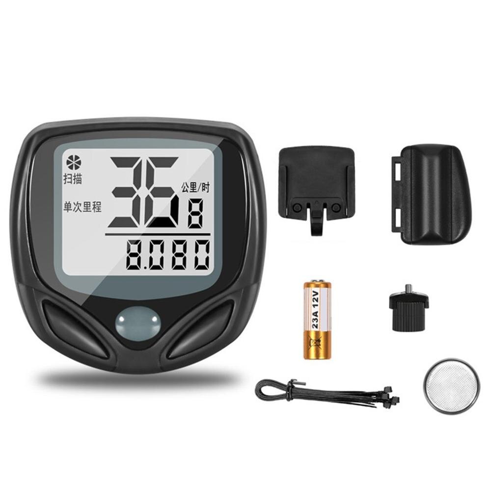 Fiets Computer Met Lcd Digitale Display Waterdichte Fiets Kilometerstand Snelheidsmeter Fietsen Stopwatch Rijden Accessoires Tool: WHITE