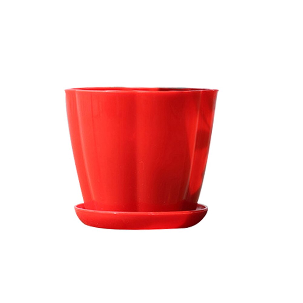 Pumpa form plast imitation porslin blomkruka suckulenta trädgård planter trädgård leveranser: Röda xs