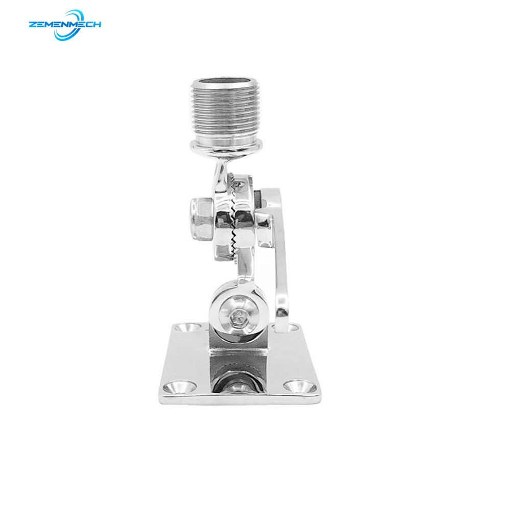 Stainless Steel Marine VHF Antenna Mount Dual Axis Heavy Duty Ratchet Mount Adjustable Base for Boats Rowing Accessories Marine