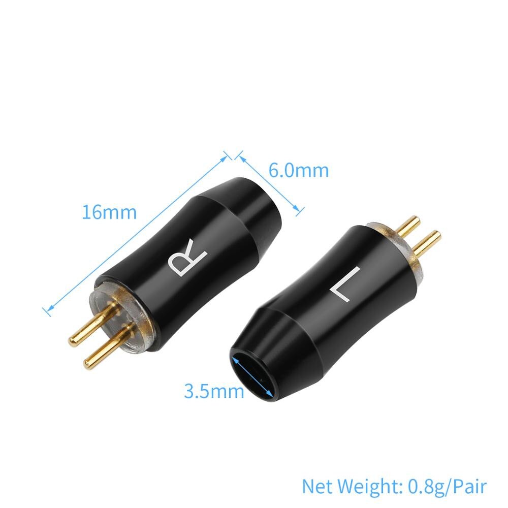 HIFI Jack 0.78mm Earphone Pin Male Speaker Wire Connector For UM3X W4R UE18 Headset Aluminum Alloy Metal Audio Adapter