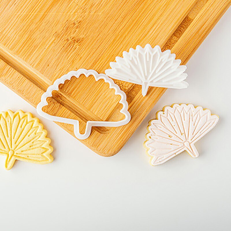 Food Grade Plastic Cookies Cutter Mould Bladeren Shell Biscuit Mold Pastry Sugarcraft Embosser Mold Fondant Cake Bakvorm
