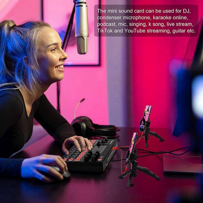 Audio sound card 3,5 mm microphone headset live broadcast studio telephone computer bluetooth sound adapter for computer