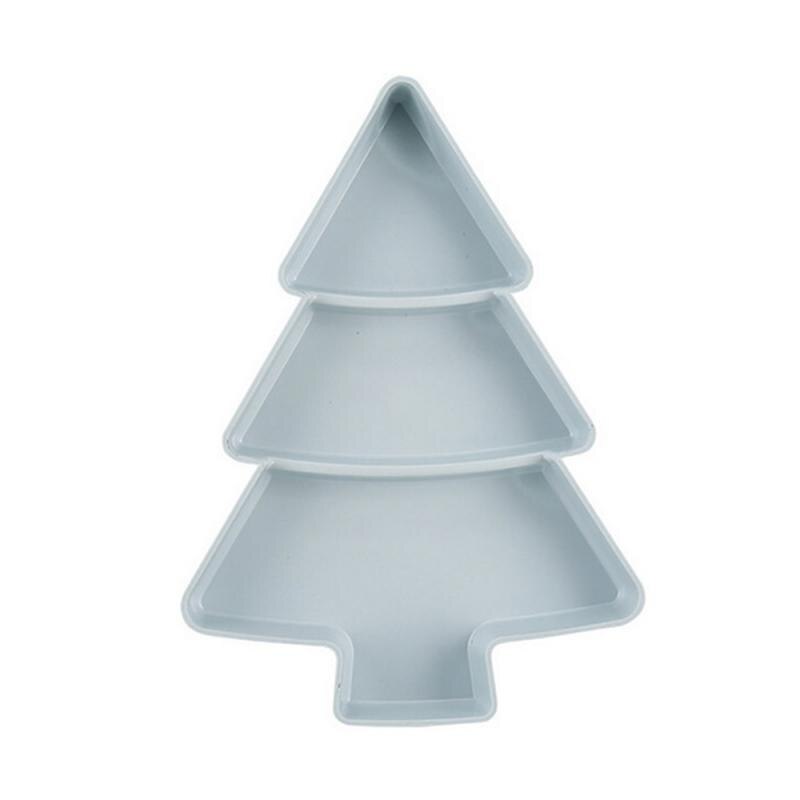 Kitchen Organizer Snacks Box Christmas Tree Shape Candy Nuts Seeds Dry Fruits Plastic Plates Dishes Bowl Tray: Blue
