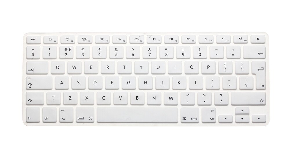 Eu layout engelsk tastatur cover silikone skin til macbook pro 13 " 15 " 17 " (med eller uden retina display) og macbook air 13 ": Hvid