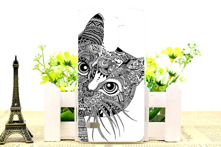 Cartoon schattige uv-print bloem uil tijger eiffeltoren hardcover hoesje voor lg ray  x190 5.5 inch hoesje op voorraad: B007