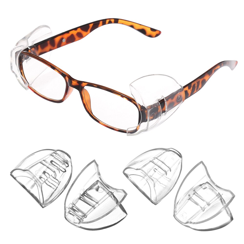 Protectores laterales transparentes para gafas, protectores de seguridad antideslizantes, flexibles, adecuados para escudo Universal, a prueba de polvo y viento, 2 uds.